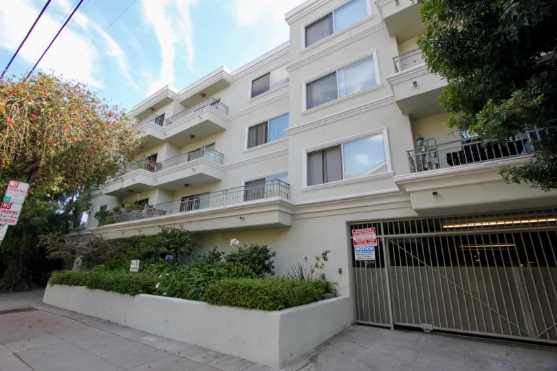 In a Sunny day the house is good atmosphere and green leafy trees and flowers