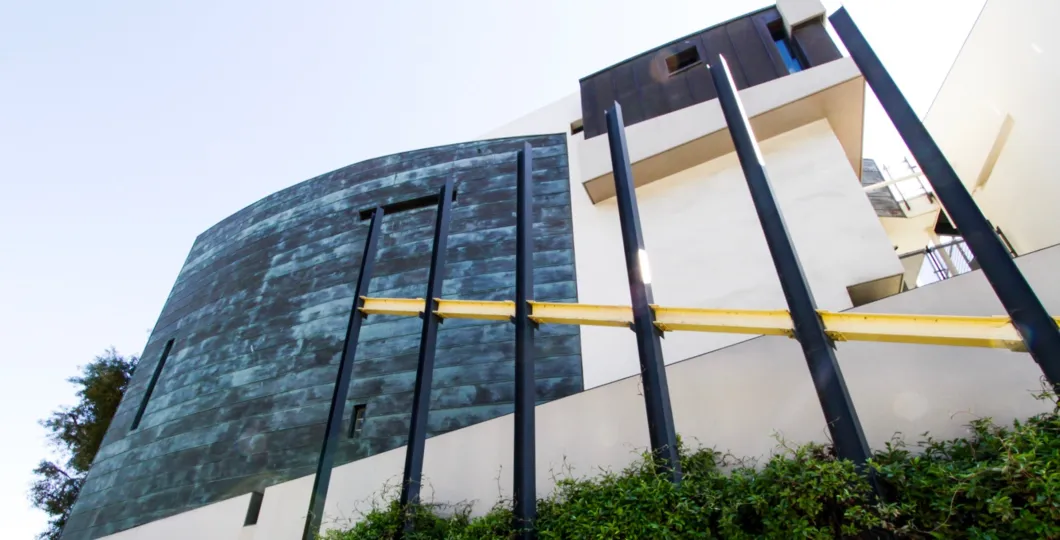 The art seen in front of 270 Palisades Beach