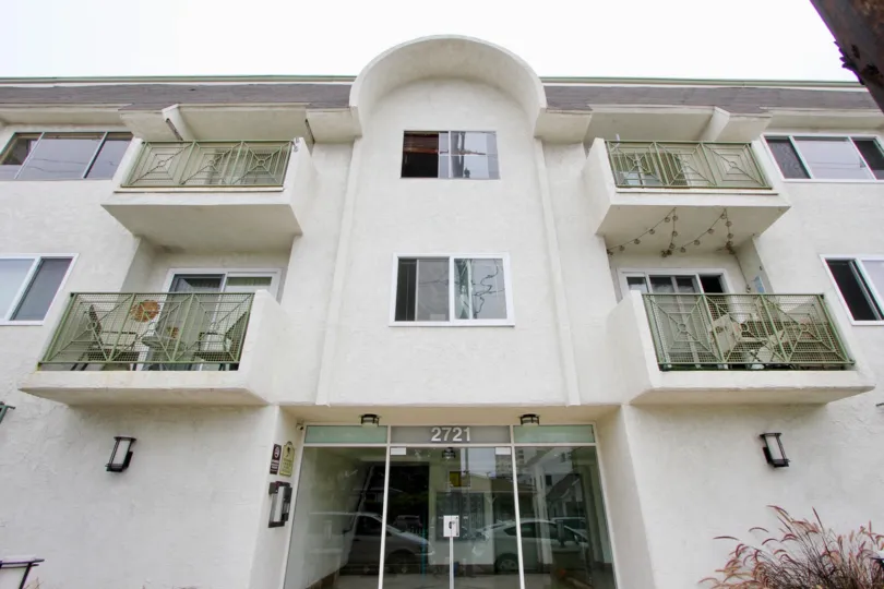 These great balconies look over the entrance of this 2nd street community
