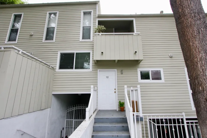 Front door and balcony view of 3101 Fifth Santa Monica California