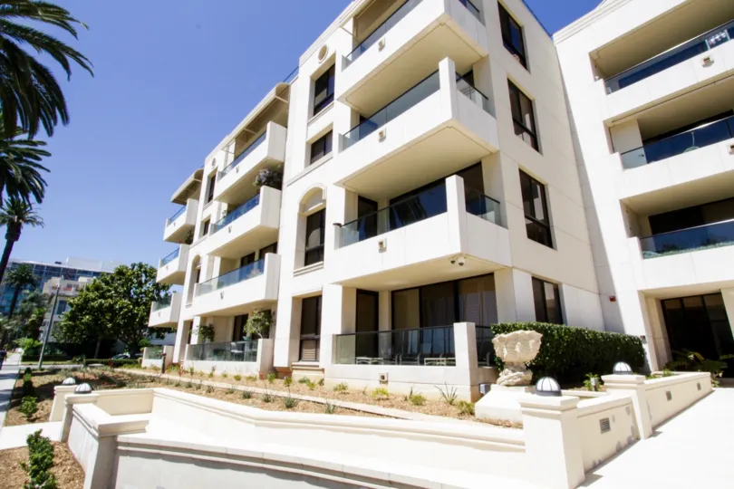 The balconies at 701 Ocean in Santa Monica