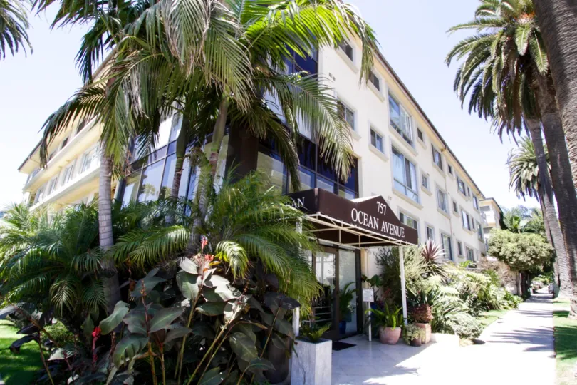 The entrance into 757 Ocean in Santa Monica