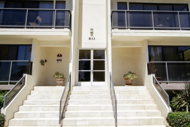 The entrance into 833 Ocean in Santa Monica