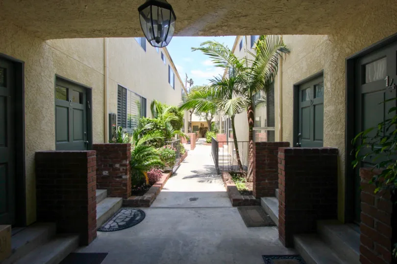 A clear day in the 933 17th St with an apartment and plants.
