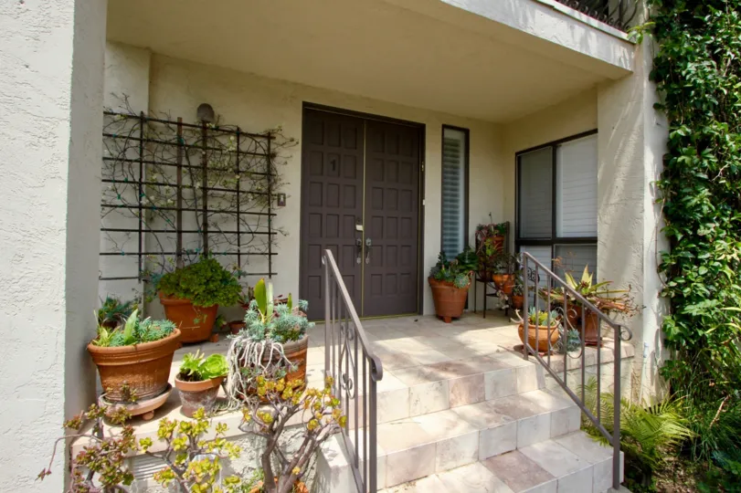 A bright day at 947 18th St with cacti and creeping plants surrounding the warm ambient entrance of 947 18th St