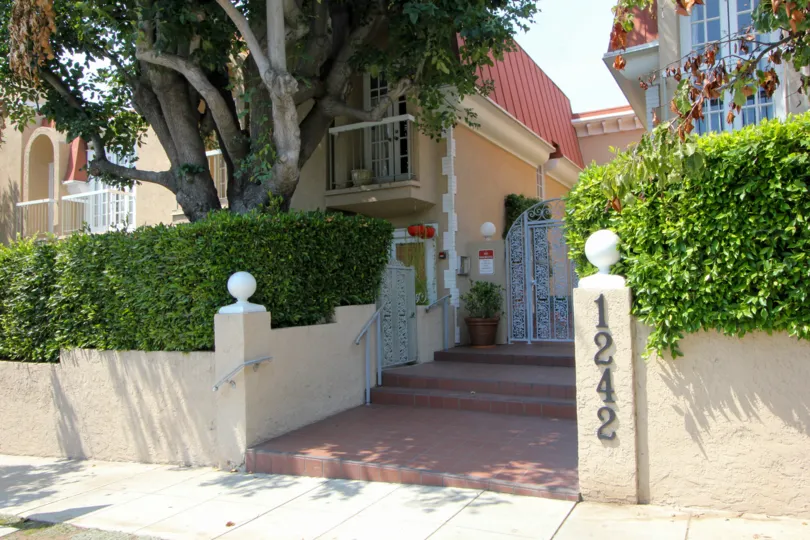 The beautiful green space outside of the Berkeley Townhomes