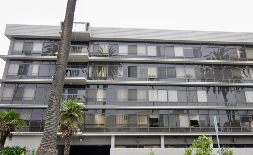 Glassy and majestic building of Boca Monica, Santa Monica, California