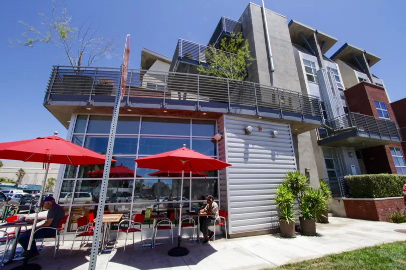 The patios at Broadway Lofts in Santa Monica