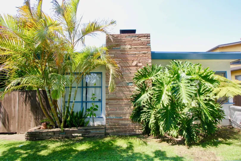 A sunny day at the front part of the Centinela Condos' community in Santa Monica, CA