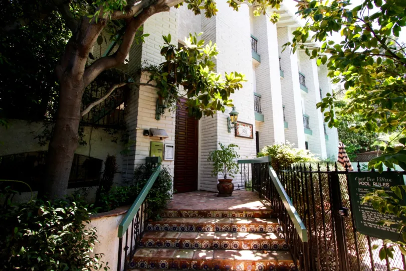 The stairs up to Coral Tree Villas in Santa Monica