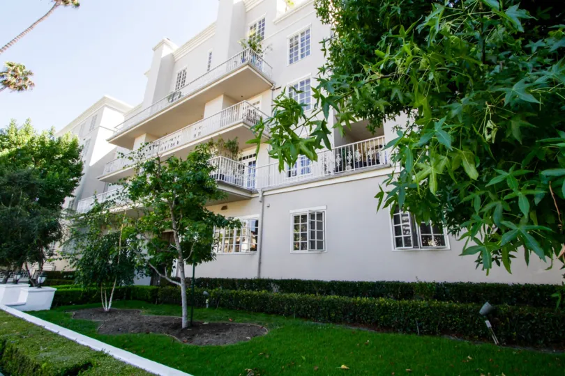 The landscaping around the Dorchester House