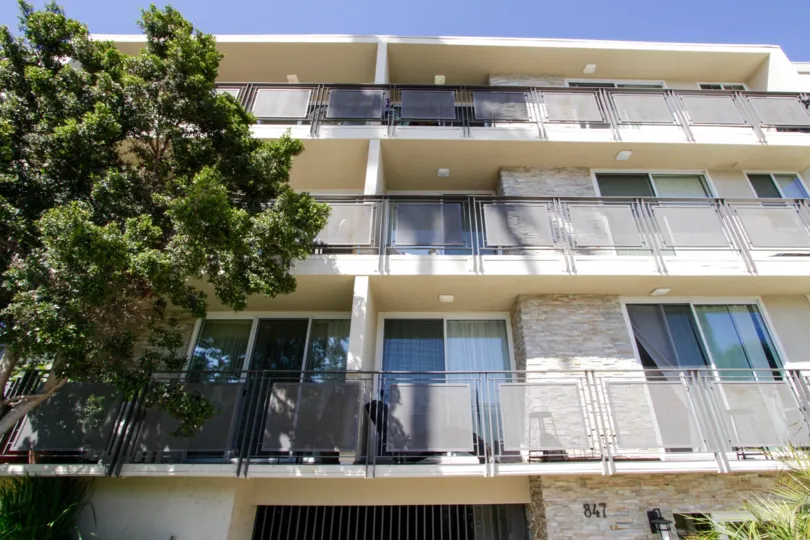 The balconies at Lark Villas in Santa Monica