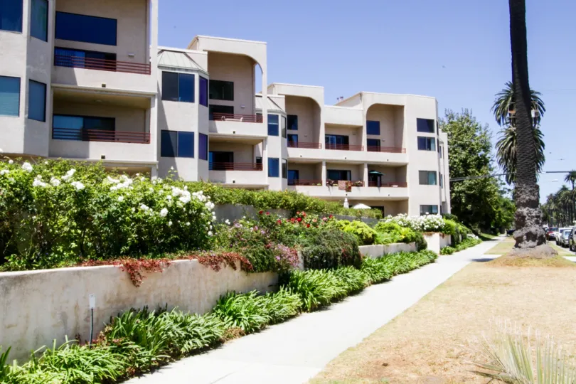 The landscaping seen around the Pacific Regency in Santa Monica
