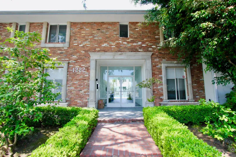 Gleaming brick walls of Princeton South, Santa Monica