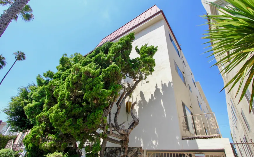 A sunny day at the front part of the Regency's community in Santa Monica, CA