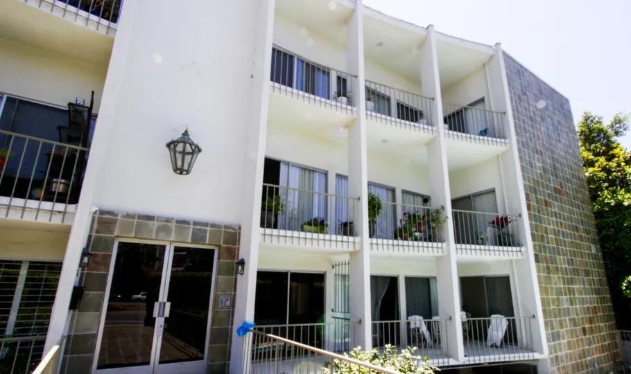 The entrance at San Vicente Villas in Santa Monica