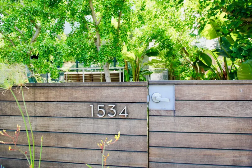 The Santa Monica Art campus with many trees around and number printed on compound