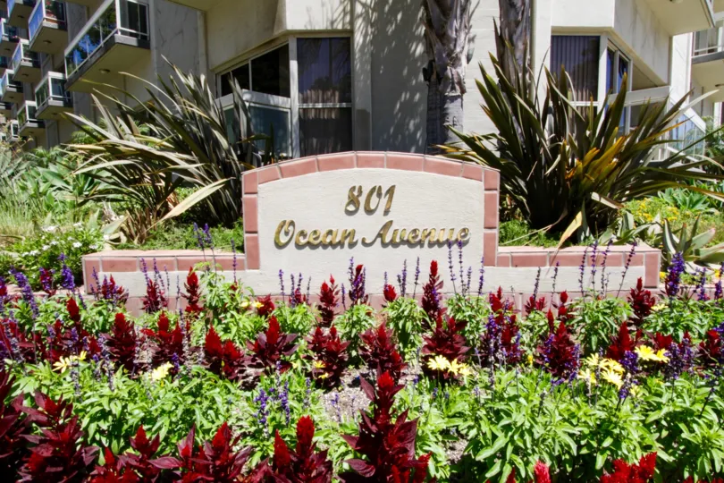 The welcoming sign of The Pacifican in Santa Monica