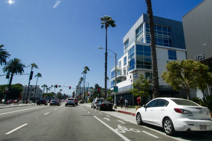 The road in front of The Waverly in Santa Monica
