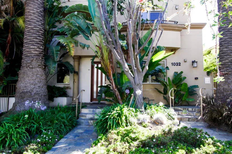 The sidewalk up to Third Street Townhomes in Santa Monica