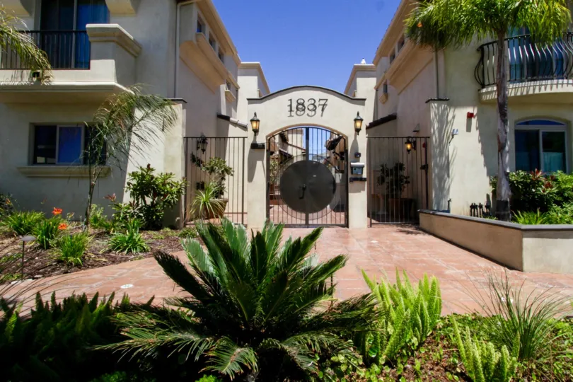 The entrance into Twelve Street Townhomes in Santa Monica