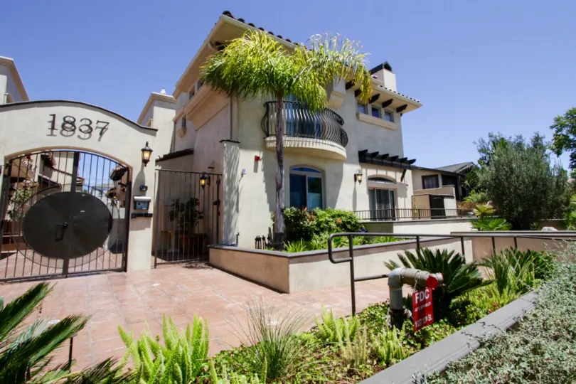 The sidewalk around Twelve Street Townhomes