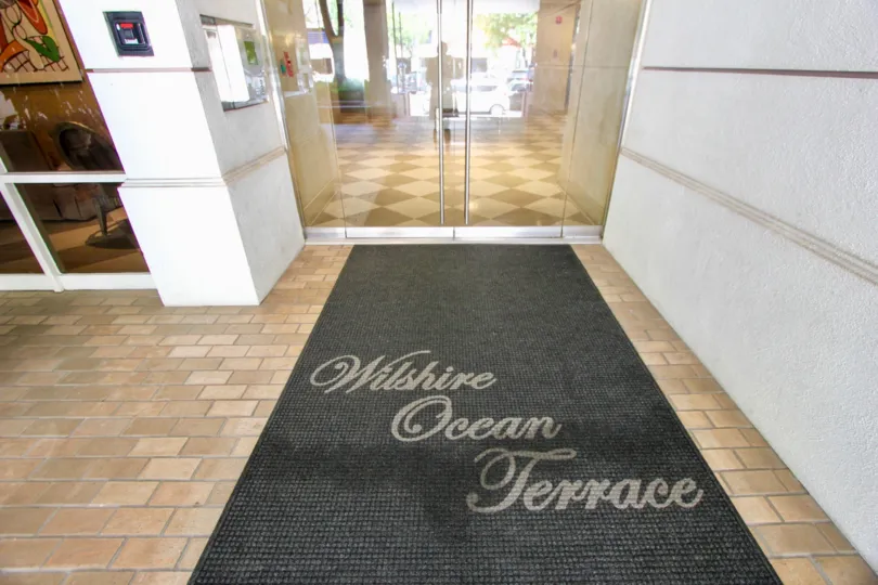 Beautiful, clean, and modern lobby of the apartment complex Wilshire Ocean Terrace
