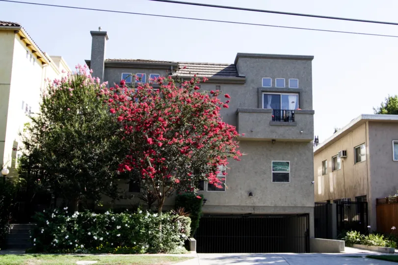 The landscaping seen around 13250 Moorpark St