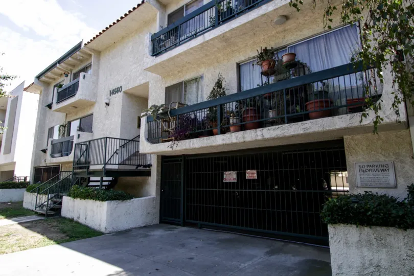 The balconies seen at 145600 Clark St in Sherman Oaks