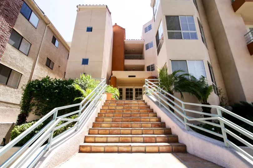 The stairs leading up to 14570 Benefit St in Sherman Oaks