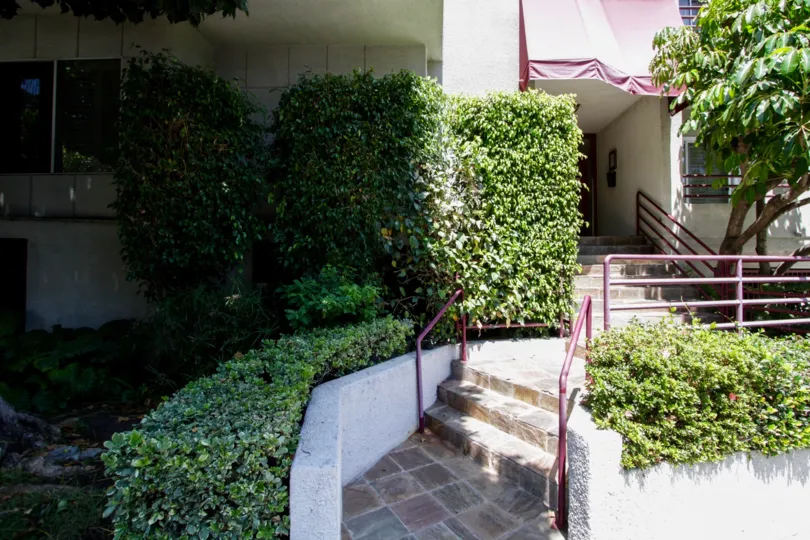 The stairs to the entrance of 14631 Dickens St