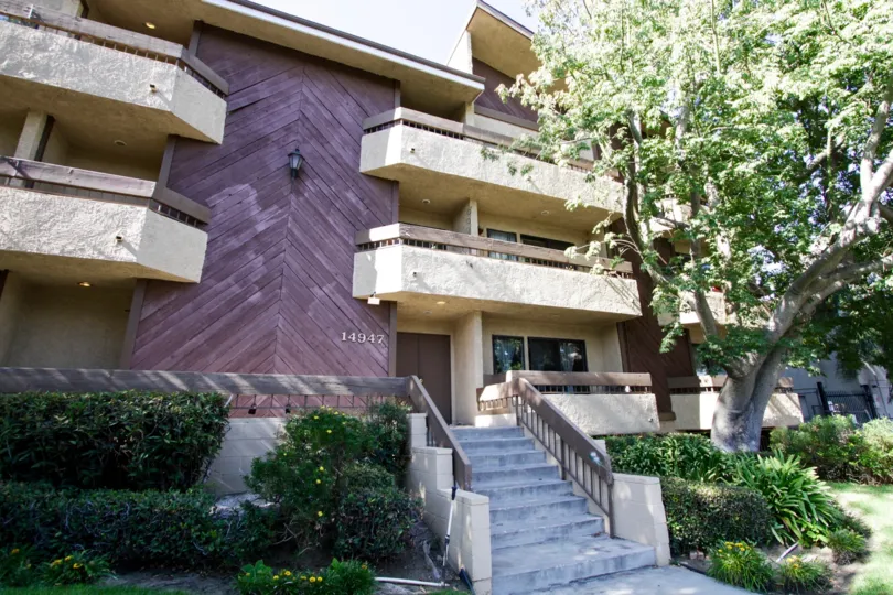 The balconies seen at 14947 Burbank St