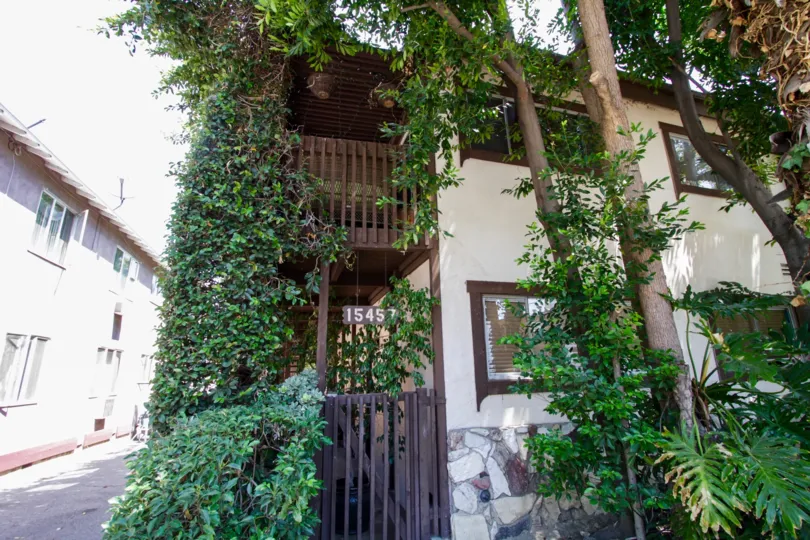 The balconies seen at 15457 Moorpark St in Sherman Oaks