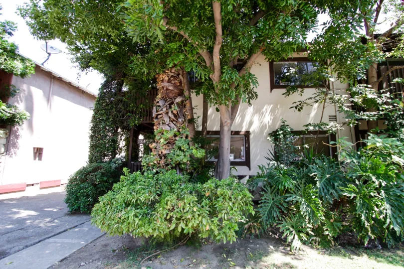 The landscaping seen at 15457 Moorpark St