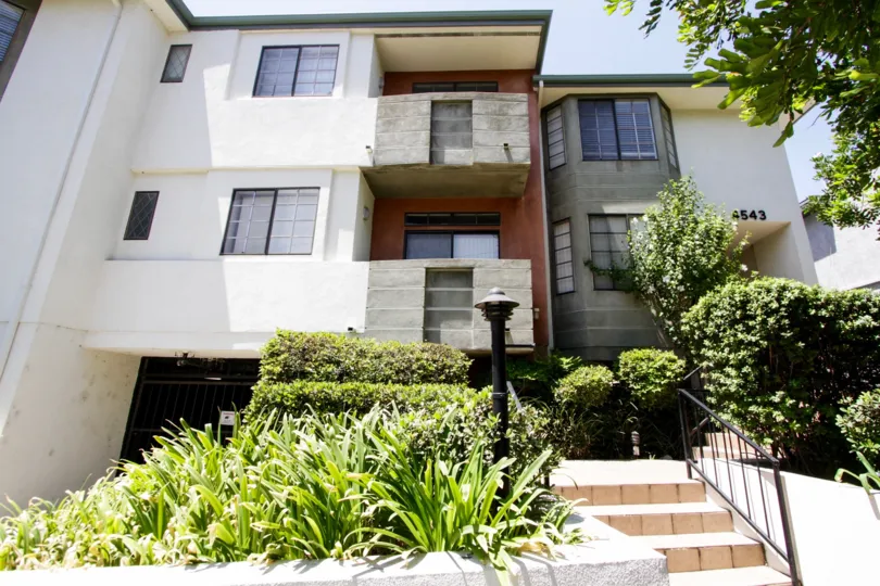 The balconies seen at 4543 Willis Ave in Sherman Oaks