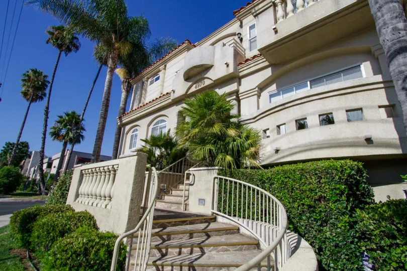 The stairwell at 4970 Kester Ave