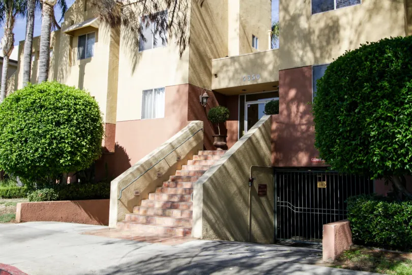 The stairs into Avanti Park West in Sherman Oaks