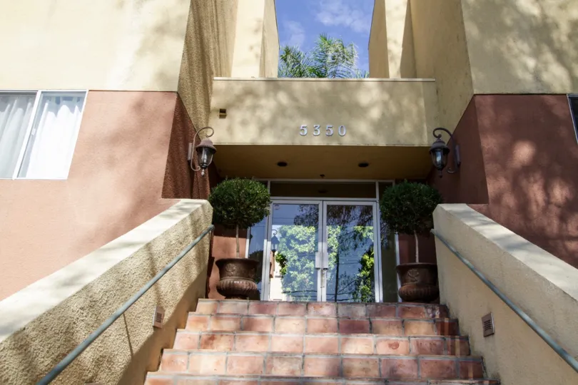 The doors into Avanti Park West in Sherman Oaks