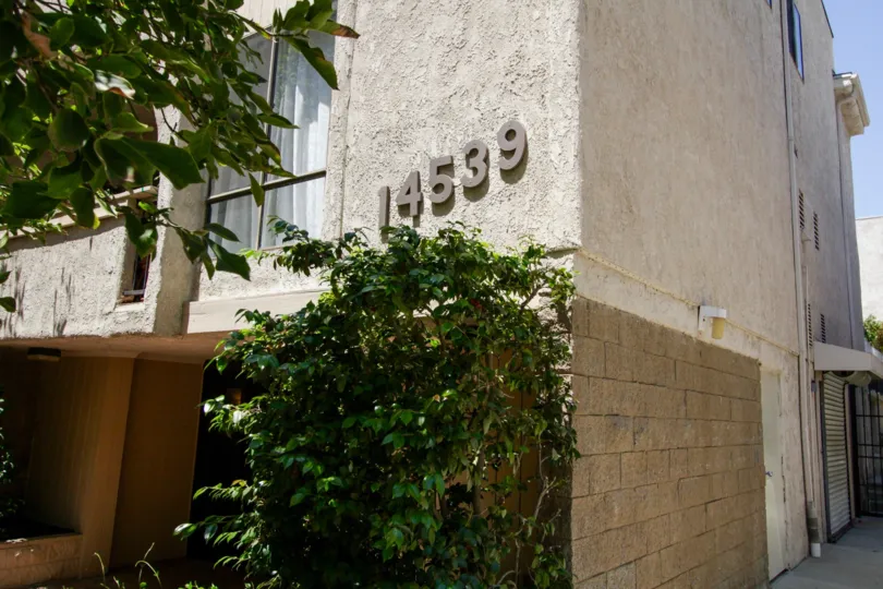 The address on the Benefit Condominiums building in Sherman Oaks