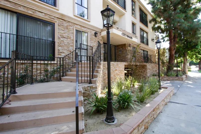 The stairs at the Citywood Condominiums