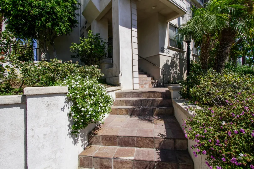 The stairs up to Colbath Townhomes in Sherman Oaks