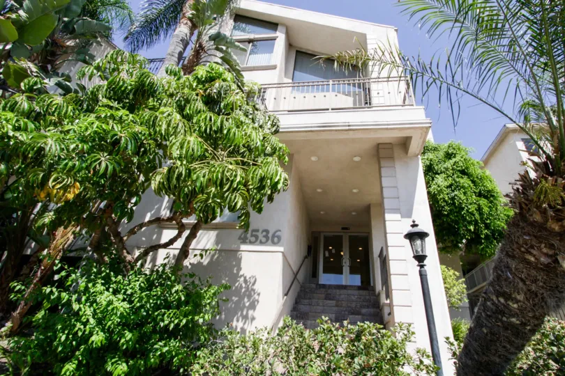 The entrance into Colbath Townhomes Ave in Sherman Oaks
