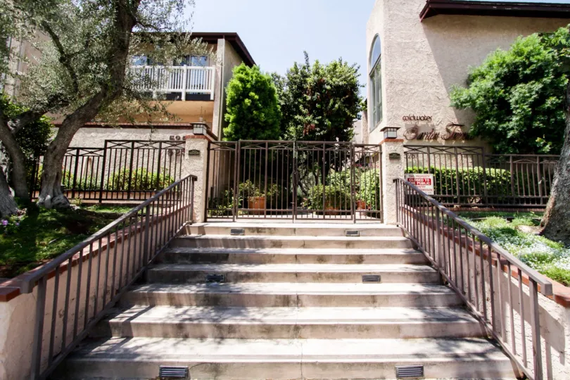 The stairs leading up to Coldwater Garden Terrace