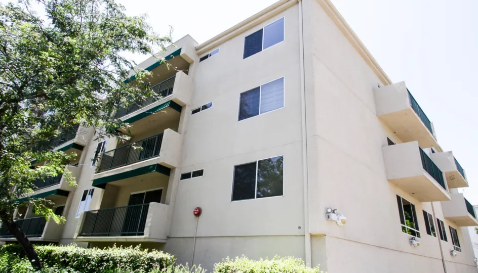 The windows of the County Club Condominiums in Sherman Oaks