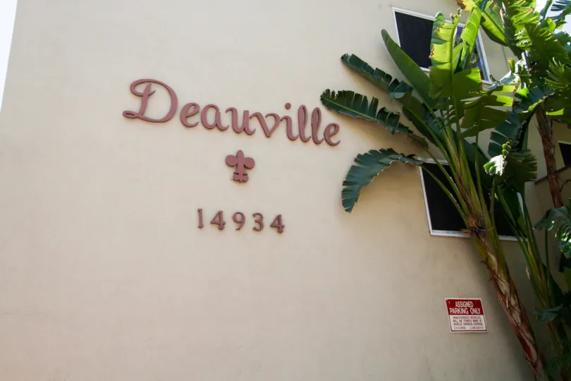 The Deauville Maison name witten on the side of the building