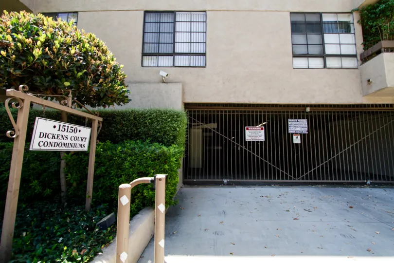 The parking for Dickens Court Condominiums