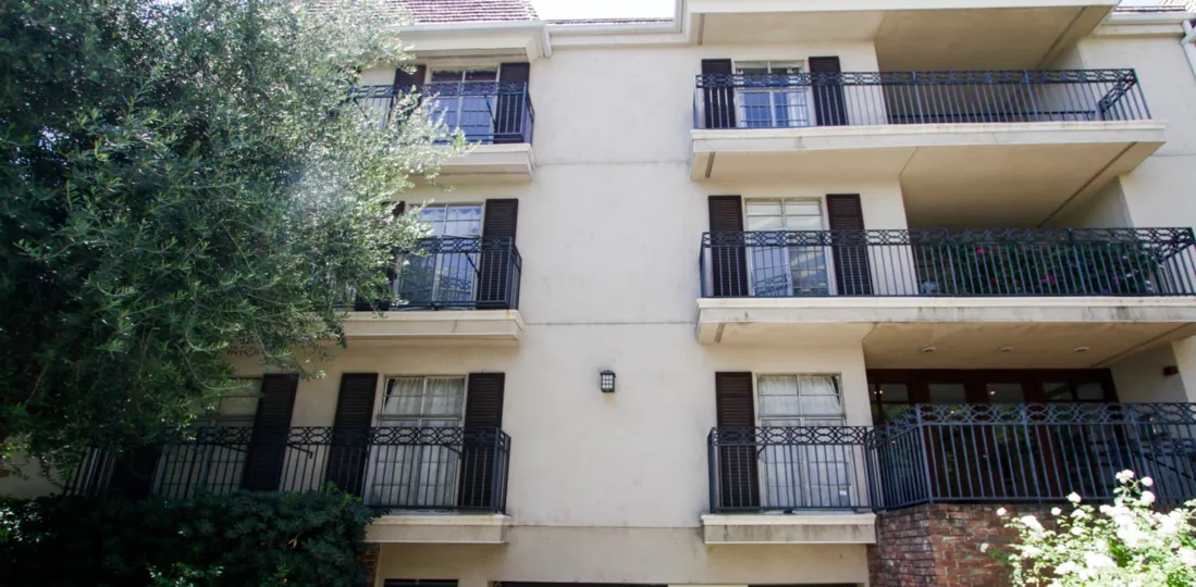 The balconies in Dickens Towers