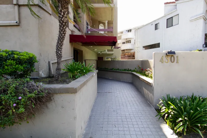 The walkway into Fulton Terrace in Sherman Oaks