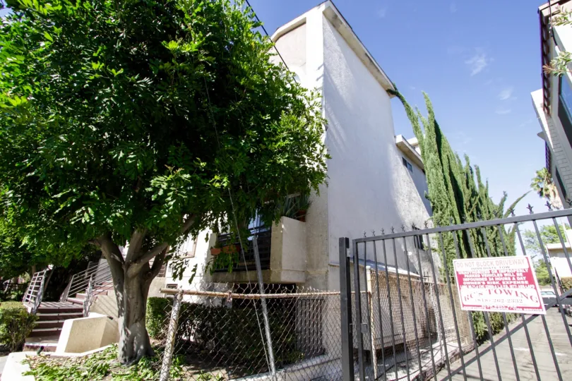 The gate to the side of Kester Court in Sherman Oaks