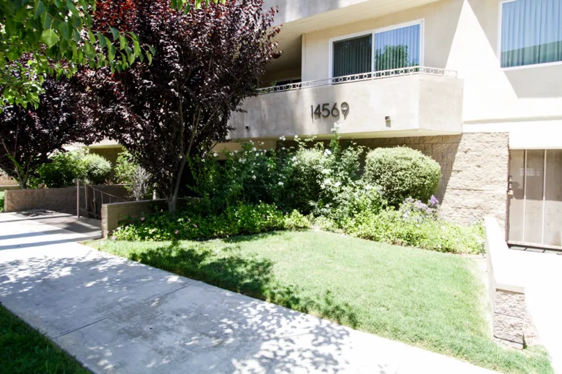 The landscaping seen at La Mirabelle in Sherman Oaks